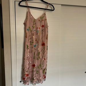 Pink dress, floral